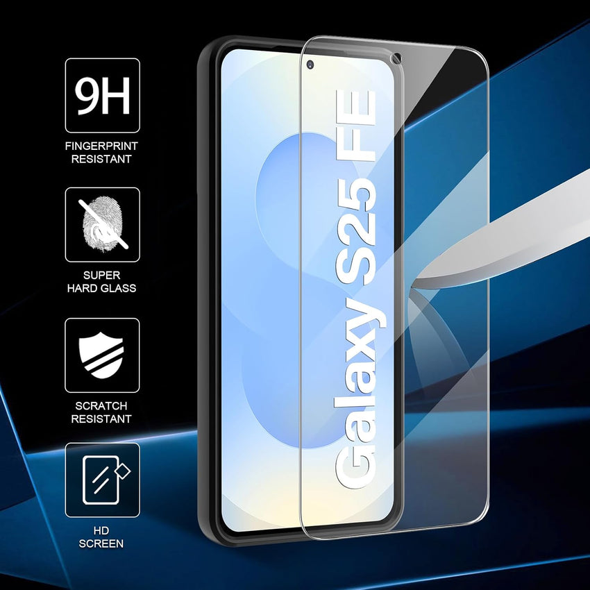 Phone Case for Samsung Galaxy S25 FE 5G Case with Ring Kickstand NO Screen Protector, Slide Camera Full Body Protective Shockproof Silicone Tough Hard Armour S25 FE Cover