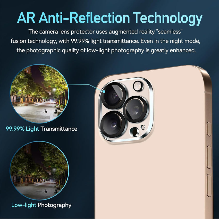 ivoler 4-Pack Camera Lens Protector for iPhone 14 Pro Max /15 Pro Max/ 16 Pro Max 6.9'',iPhone 15 Pro/14 Pro 6.1'' /16 Pro 6.3 ''Tempered Glass Camera lens Screen Protector Camera Cover Case Friendly