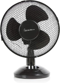 Signature 9â 2 Speed Desk Fan with Oscillation, Adjustable Tilt, Black, S40008B