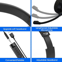Venker LCL Headsets with Microphone, USB Headset 3m Length Noise Cancelling Headset Stereo Headphones for PC, Laptop USB/3.5mm, Multi-Use USB Headset for Meeting, Daily Using etc