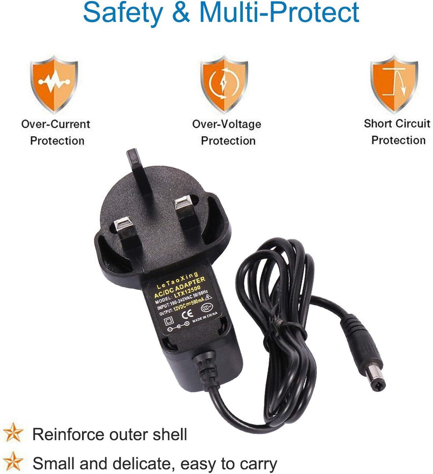 12V 0.5A Power Supply UK - COLM AC 100-240V to DC 12V 500mA Power Adapter Charger 6W Led Driver for CCTV Security Camera Router/Set-top Box/Anti-mosquito