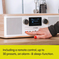 Pure Classic C-D6 Music System (CD Player, DAB+/FM, Bluetooth, AUX, USB, Alarm Sleep Timer) Cotton White/Oak
