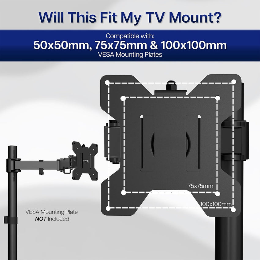 VIVO Steel VESA TV and Monitor Mount Adapter Plate Bracket for Screens 23" to 42" | Conversion Kit for VESA up to 200x200mm (MOUNT-AD2X2)