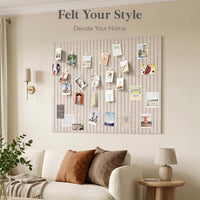 Felt Slatted Bulletin Board 120x90cm 12-Pack with Pushpins Oatmeal