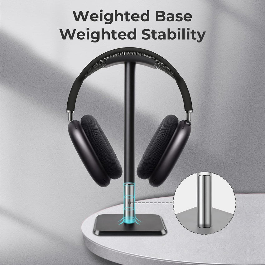 Alyvisun Headphones Stand [Weighted Base & Taller Height] Headset Holder Stand, Universal Headset Desk Hook for All Gaming Headset/Desktop Earphones