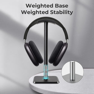 Alyvisun Headphones Stand [Weighted Base & Taller Height] Headset Holder Stand, Universal Headset Desk Hook for All Gaming Headset/Desktop Earphones