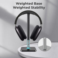Alyvisun Headphones Stand [Weighted Base & Taller Height] Headset Holder Stand, Universal Headset Desk Hook for All Gaming Headset/Desktop Earphones