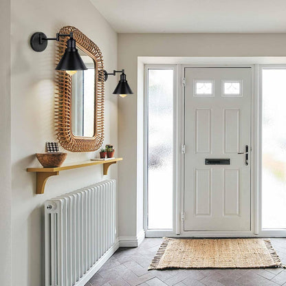 IC INSTANT COACH Industrial Wall Sconce Swing Arm Wall Lights, Black, Adjustable Wall Light, Wall Mounted Lamp Wall Sconce, 1 Light