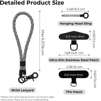 Phone Wrist Strap Lanyard Anti-Theft Glow in the Dark â Black-White
