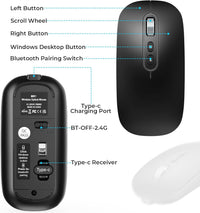 USB C Wireless Mouse Rechargeable Dual-Mode for MacBook Air/Pro â Slim Portable