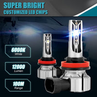 H8 H9 H11 LED Headlight Bulbs Canbus Error Free 12V 70W 12000Lumens