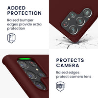 kwmobile Case Compatible with Samsung Galaxy S22 Ultra Case - TPU Silicone Phone Cover with Soft Finish - Bordeaux Violet
