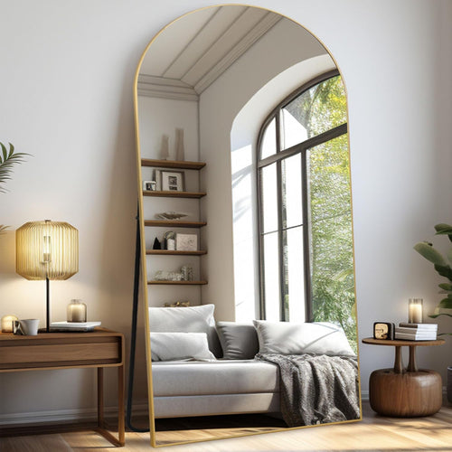 Full Length Arch Mirror 204x104cm Free Standing Full Body â Gold 204x104cm