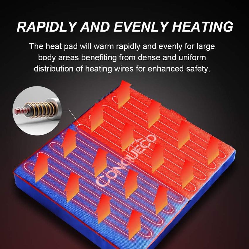 Electric Heated Seat Cushion with 3 Heat Settings for Camping & Outdoor Events Ã¢ÂÂ Black