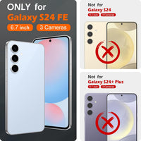SHIELDON Flip Case for Galaxy S24 FE 6.7", Genuine Leather Wallet Case with [Kickstand][RFID Blocking][Card Slots][Magnetic Closure] Shockproof Phone Cover Compatible with Galaxy S24FE - Navy Blue