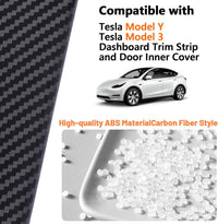 awagas 4 Pcs [Right Drive] ABS Tesla Model 3 Y Dashboard Cover Wrap and Inner Front Door Trim Panel Armrest Cover, Car Interior Dashboard Cover Accessories Fit Tesla Model 3/y 2019-2023