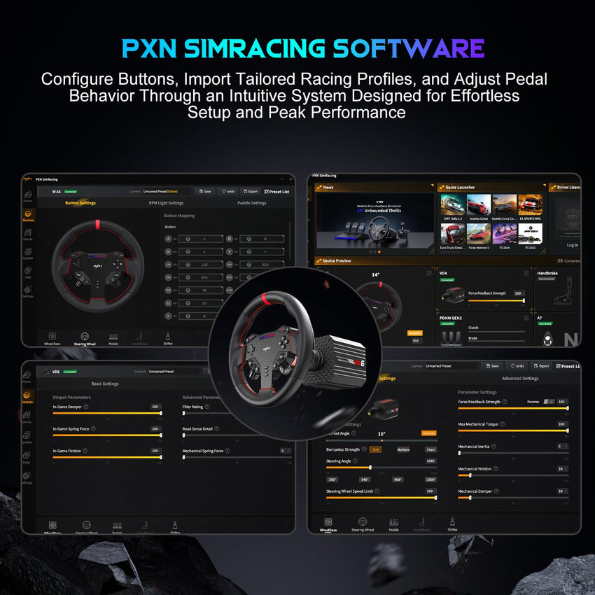 Gaming Steering Wheel Bundle Direct-Drive with Pedals 28cm PC Sim Racing Set
