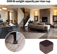 Furniture Risers Heavy Duty 2" Lift Supports 20,000 lbs â Square Brown