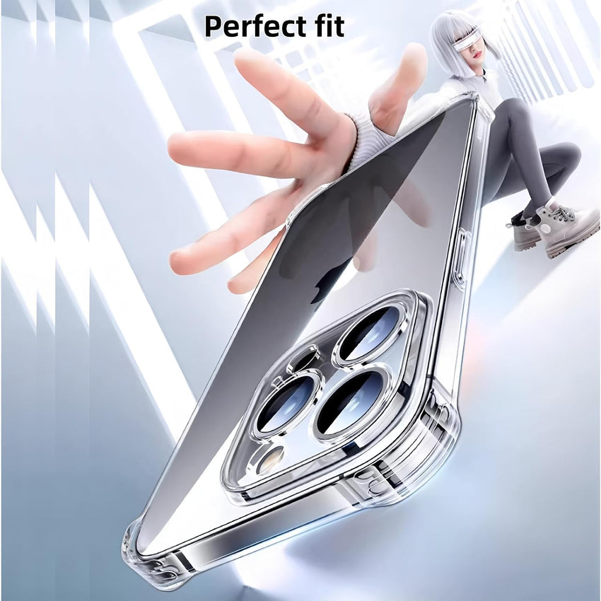 Totill 4 in 1 Case for iPhone 13 pro with [3 Pack] Tempered Glass Screen Protectors, Crystal Clear Phone Cover, Scratchproof and Shockproof, Compatible with Wireless Charger and Bike Phone Holder