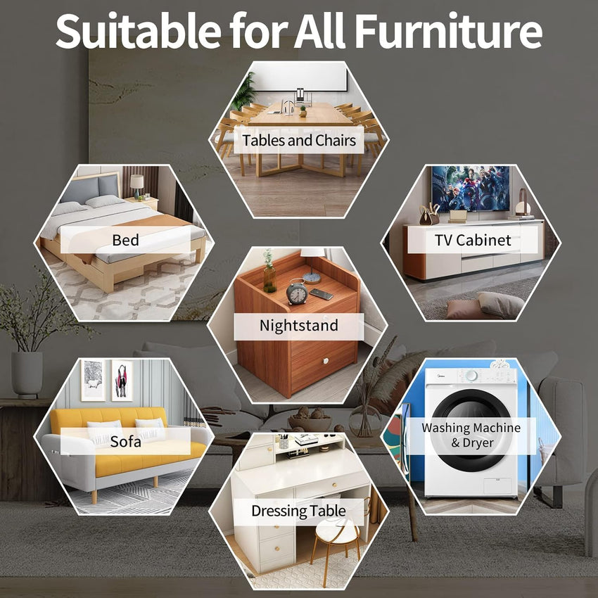 8 Pack Reusable Furniture Movers Sliders â Black 9.5 x 5.75 Inch