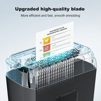 Bonsaii 6 Sheet Cross Cut Paper Shredder, Compact Shredder for Home & Small Office Use, Shreds Credit Cards, Staples, and Clips, Portable Handle Design, 13L Bin (C237-B Upgrade Version)