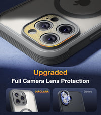 Diaclara Magnetic for iPhone 16 Pro Case, Compatible with MagSafe Built-in Shockproof Protective Protector, Upgraded [Full Camera Protection] Phone Cover Case for iPhone 16 Pro 6.3" (Natural)