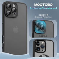 Mootobo for iPhone 16 Pro Max Case with Camera Lens Full Cover Protection, Military-Grade Drop Protection Phone Case, Anti-Fingerprint Slim Shockproof Matte Back 6.9 inch- Black