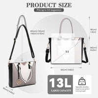 Miss Lulu Handbags for Women Color Block Match Shoulder Bag Lightweight Handbag Medium Top-Handle Bag