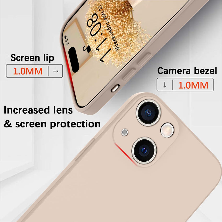 KPPIT Compatible with iPhone 14 Plus case,Silicone Case,Ultra Slim Soft Gel Anti-Scratch,Microfiber Lining,Rubber Shockproof Case Cover iPhone 14 Plus 6.7 inch, Khaki