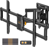 Perlegear TV Wall Bracket for 42-86 Inch Flat/Curved TVs up to 60 kg, Tilt and Swivel Wall Brackets with Dual Arms, Full Motion TV Wall Mount Max VESA 600x400mm, PGLF12