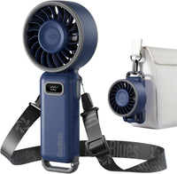 Portable Rechargeable Handheld Fan 100-Speed Stepless 12H Foldable 180Â° Neck & Desk LED Display