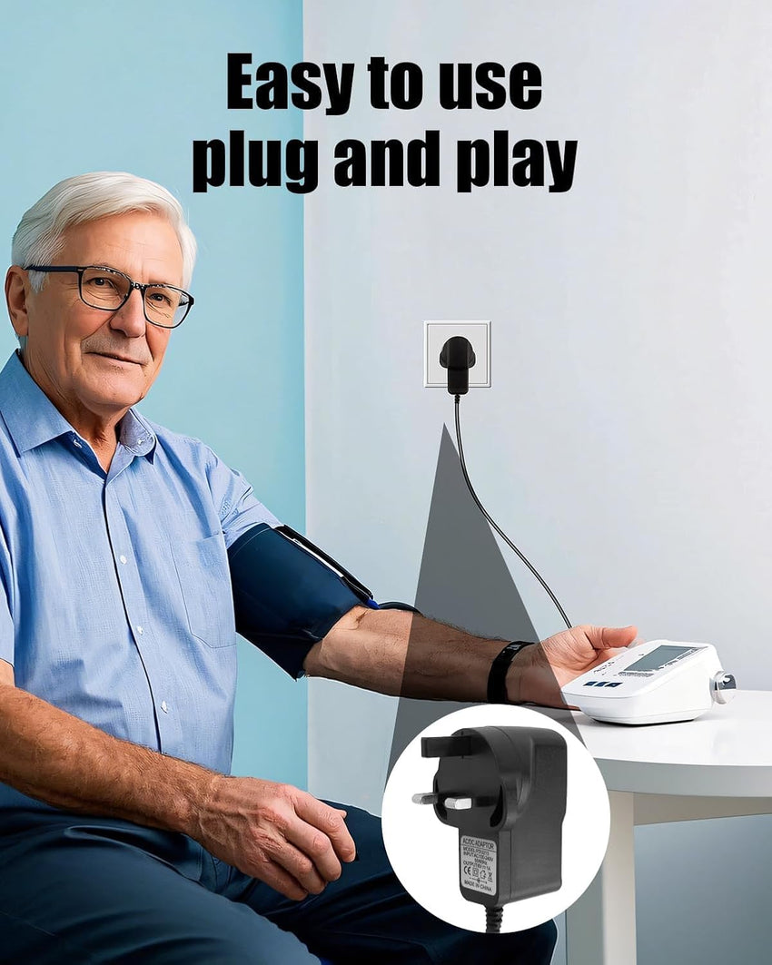 6V Charger for Omron Blood Pressure Monitor M2 M3 M4 M6 M7 X3 Comfort X2 Basic X2 Smart X7 Smart, 6V UK Charger Power Adapter for Omron Upper Arm Blood Pressure Monitors M500 M400 M10-IT