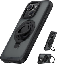 Anker MagGo Magnetic Case with 360^0 Soft Silicone Ring Stand for iPhone 15, Slim and Durable MagSafe-Compatible Protective Cover, 2-in-1 Shockproof Case Exclusively for iPhone 15 Black