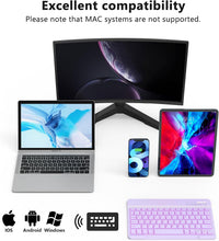 Bluetooth Keyboard Rechargeable Wireless QWERTY Portable for iPad/iPhone â Light Purple