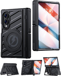 Samsung Galaxy Z Fold 8 Protective Case MagSafe Compatible Full Hinge Protection Dual-Angle Kickstand - Black