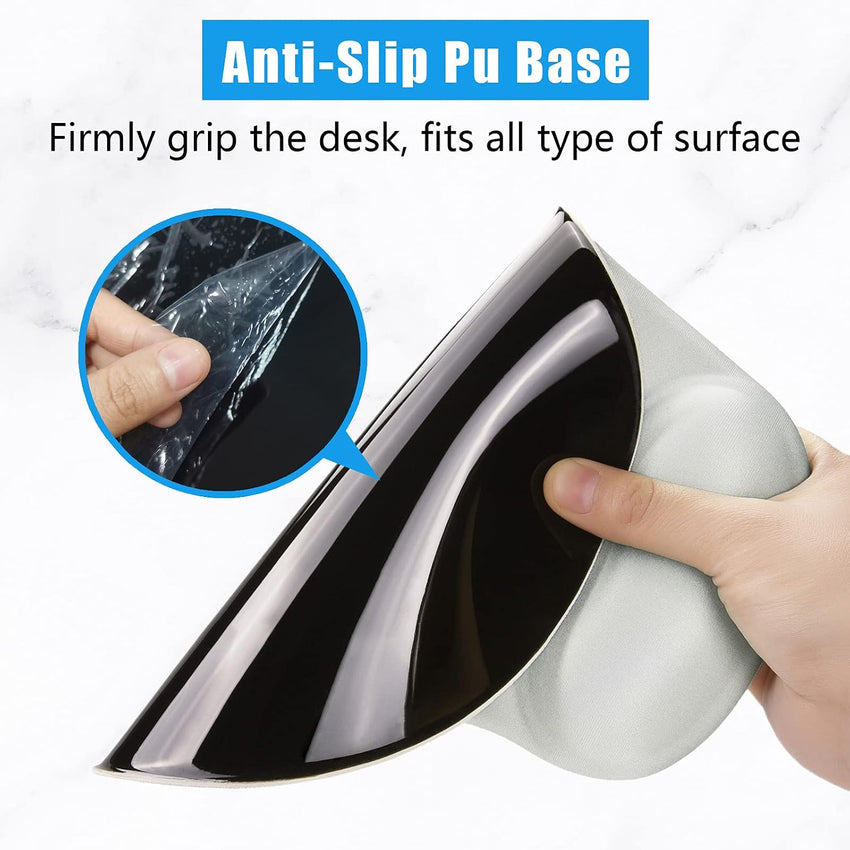 Hsurbtra Ergonomic Mouse Pad with Wrist Rest Support, Gel Mouse Pads with Non-Slip PU Base, Pain Relief Memory Foam Computer Mat, Cute Office Supplies Desk Decro Accessories, Space Gray