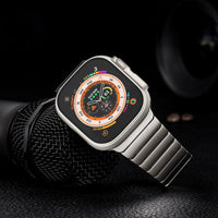 NewWays 49mm 46mm 45mm 44mm 42mm(Series 3 2 1) Metal Strap Compatible with Apple Watch,Solid Stainless Steel Link Replacement Band for iWatch Ultra/Ultra2,Series 10/9/8/7/6/5/4/3/2/1/SE,Titanium