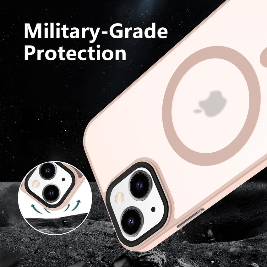SupVict iPhone 13 Case Magnetic, Phone Case iPhone 13 Compatible with MagSafe Ultra Slim Thin Translucent Matte Back, Shockproof Anti-Yellow Military Grade Protective Cover Case for iPhone 13 Pink