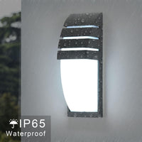 Outdoor Wall Light 12W Waterproof Aluminium Sconce 6500K Cool White â Black