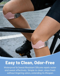 Patella Tendon Knee Strap V-Shaped 3D Cushion 2-Pack Anti-Slip Support Pink
