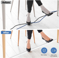 Floor Cable Cover Self-adhesive Cable Protector Flexible Floor Cord Covers PVC Cord Channel Wire Hider for Home Office Warehouse (6mx5cm, White)