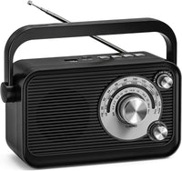 Tendak Portable Radio, Transistor Radio FM AM SW with Excellent Reception, Bluetooth, Headphone Jack, 5W Large Speaker, Large Dial Easy to Use for Seniors Elderly