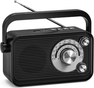 Tendak Portable Radio, Transistor Radio FM AM SW with Excellent Reception, Bluetooth, Headphone Jack, 5W Large Speaker, Large Dial Easy to Use for Seniors Elderly
