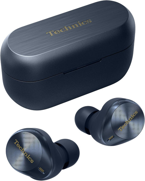Technics EAH-AZ80E-A Wireless Earbuds READ DESC with Noise Cancelling, Bluetooth, Comfortable In-Ear Earphones with Built-in Microphone, Customisable Fit, Up to 7 Hours Playtime, Midnight Blue
