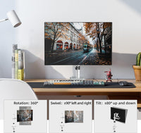Single Monitor Arm Desk Mount, Max Load 10kg, Single Monitor Mount for 13-32 inch LCD LED Screens, Adjustable Single Desk Mount with Tilt Swivel Rotation, 2 Mouting Options, Vesa 75x75/100x100mm White