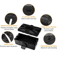 Waterproof Outdoor Electrical Dry Box 6-Cable Seal Entry for Extension Leads â 25x12x9.5cm