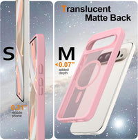 for Google Pixel 9 Pro XL Case, Compatible with MagSafe, Military-Grade Protection, Slim Translucent Matte Skin Feeling Back Cover, Anti-Scratch Shockproof Phone Case for Pixel 9 Pro XL (Pink)