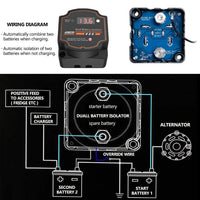 12V 140A Split Charge Relay Kit VSR Dual Isolator with LED Display 5m