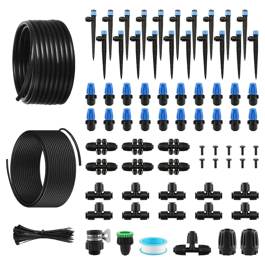 Irrigation System Kit 230ft Automatic Drip System with Tubings and Connectors
