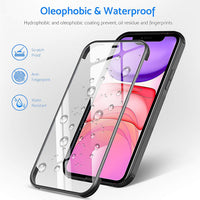 DOSNTO Double Sided Clear Case for iPhone 11 (6.1''), Front and Back Full Body 360 Shockproof Drop Protection Phone Case Built-in Tempered Glass Screen Protector Rugged Phone Cover, Dark Green